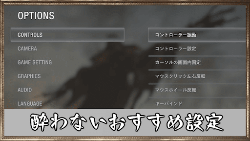 酔わないおすすめ設定