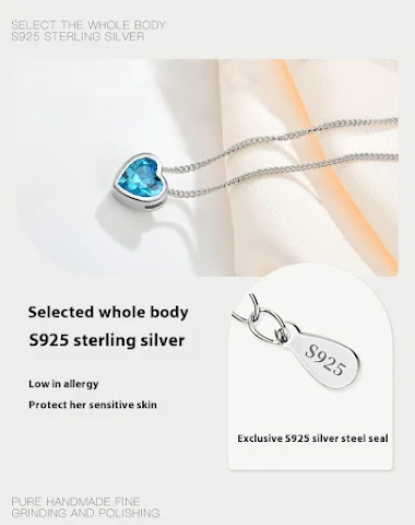 Ocean Heart S925 Sterling Silver In - 2