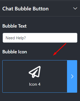 live chat bubble button