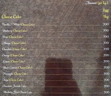 Multi Cakes menu 