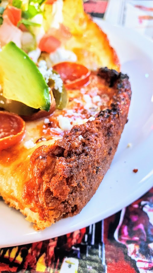 Pan Pizza in Downtown Portland from Zapapizza: their Mexican twist on the pepperoni takes the regular pepperoni and adds Pickled Jalapeños, Queso Fresco, and Avocado for only 50 cents more a slice - so why wouldn't you?