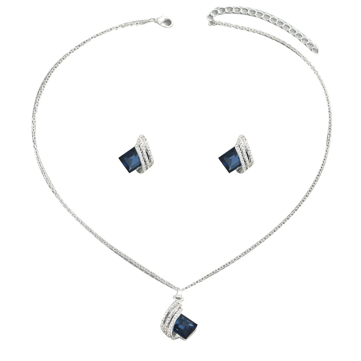 Title 4, Dames Geometrische Inleg Kristallen Ketting Set...