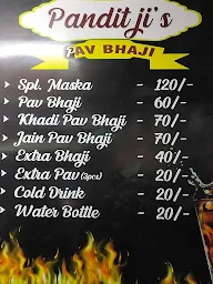 Pandit ji Pav Bhaji menu 1