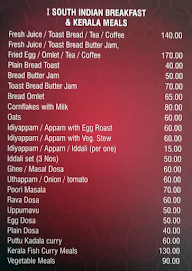 Boban Residency Hotel menu 1