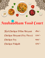 Anubandham Food Court menu 1