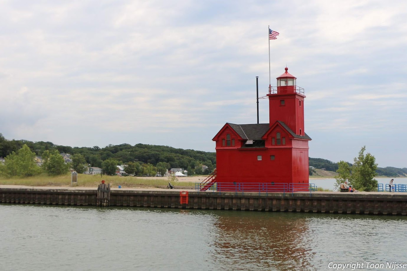 Vuurtoren van Holland, aan Lake Michigan.