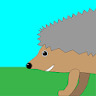 Hedgehog and apples icon