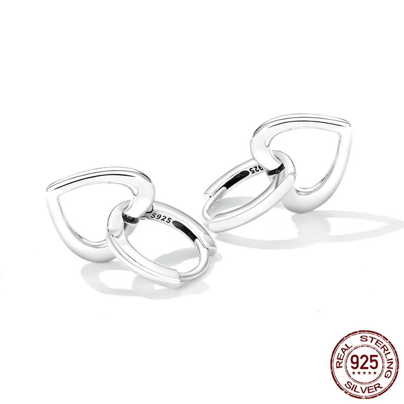 Title 4, Boucles doreilles cœur en argent S925 pour fem...