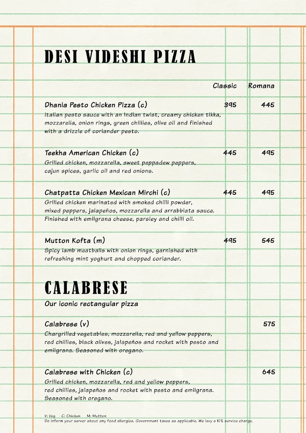 The Market Project by PizzaExpress menu 