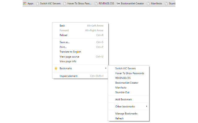 Context Menu Bookmarks chrome extension