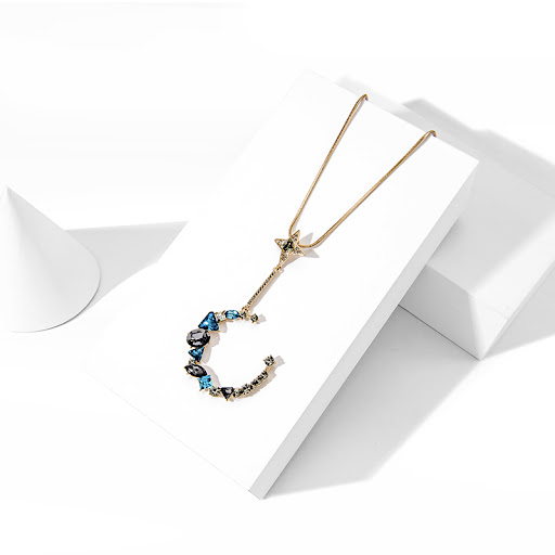 Title 6, Star Moon Pendant for women, elegant celestial ...