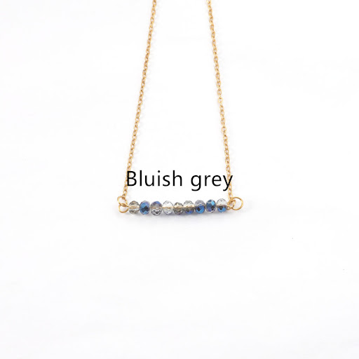 Title 8, 4mm Glass Stone Necklace Stainless Steel Chain....