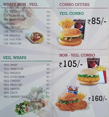JS Burgers menu 