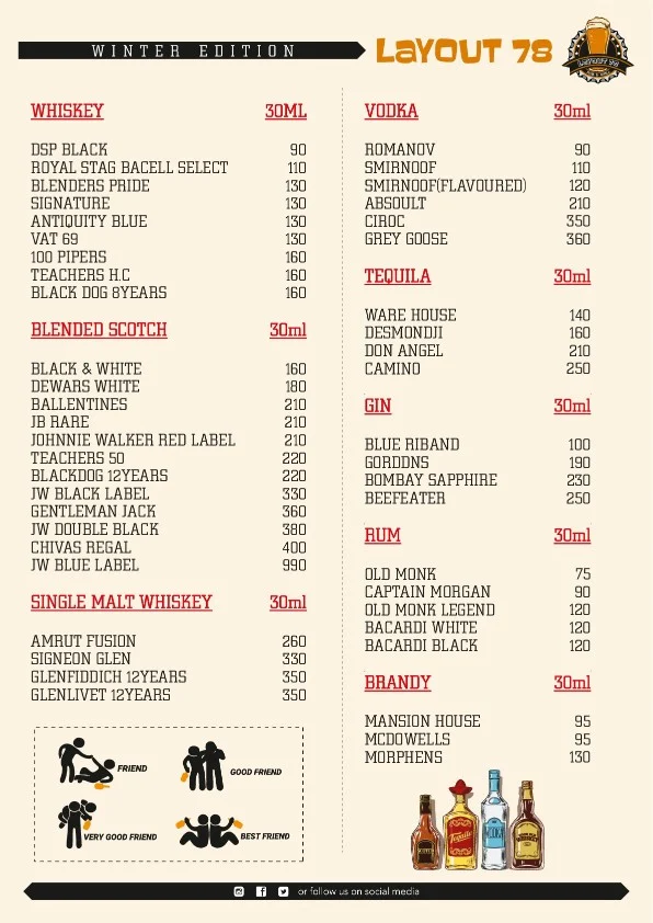 Layout 78 - Pub and Grill menu 