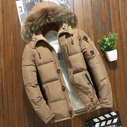 Title 4, Mens Down Jacket Korean Casual Solid Color Thi...