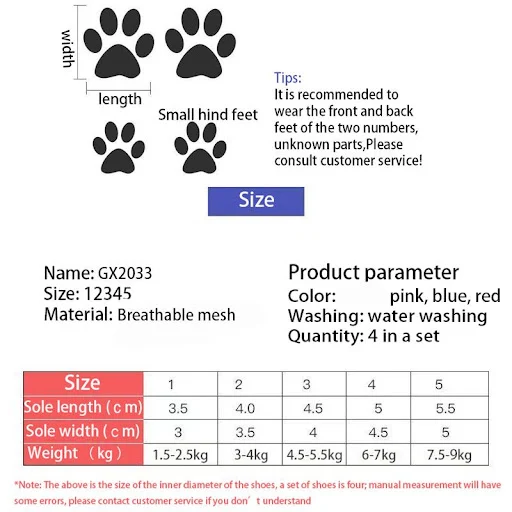 Dog Net Shoes Summer Breathable Small Dog Sandals for Chihuahua Teddy Outdoor Walking Dog Rain Boots Soft-Soled Shoes