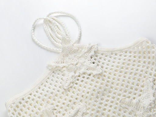 Title 4, Womens hollow-out sleeveless knitted top with ...