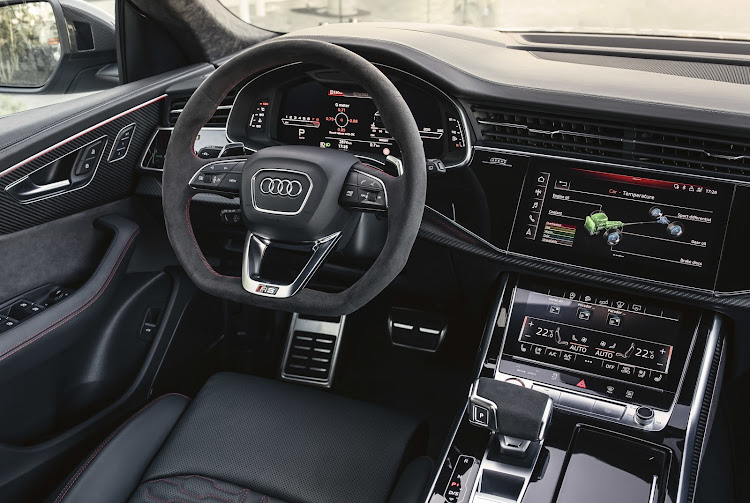 The interior is as per the Q8, with a few exceptions like the addition of an RS mode button on the steering wheel. Picture: SUPPLIED