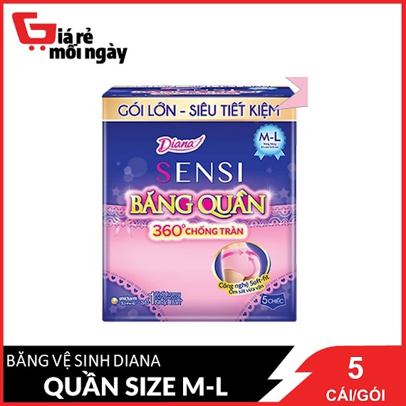 Băng Đêm Dạng Quần Diana Size M - L Gói Lớn Siêu Tiết Kiệm 5 Chiếc/Gói