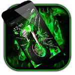 Cover Image of Descargar Neon Fire Broken Screen Theme 1.1.3 APK