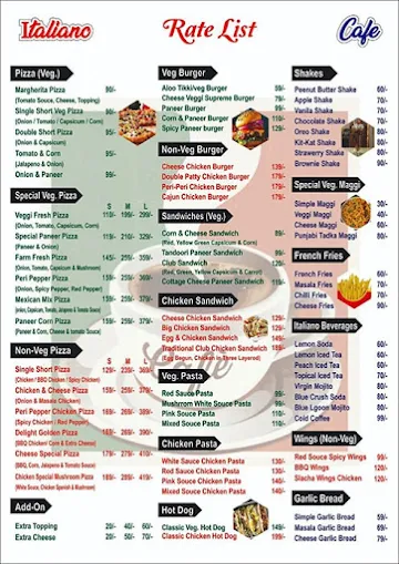 Italiano Cafe menu 