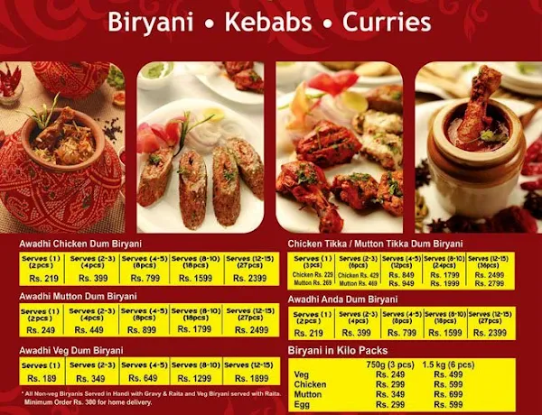 Kebab Gali menu 