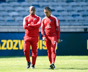 Orlando Pirates co-coaches Mandla Ncikazi and Fadlu Davids.