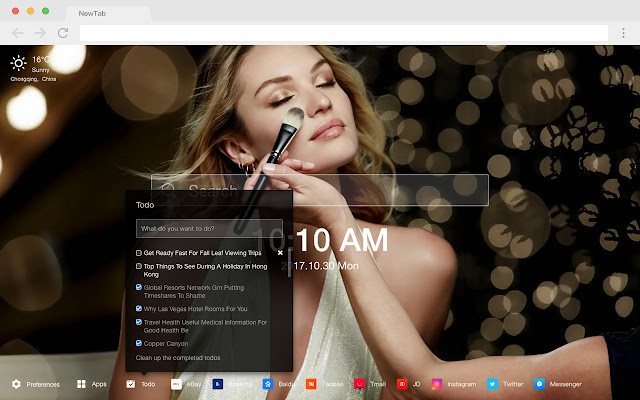 Candice Swanepoel New Tab Page