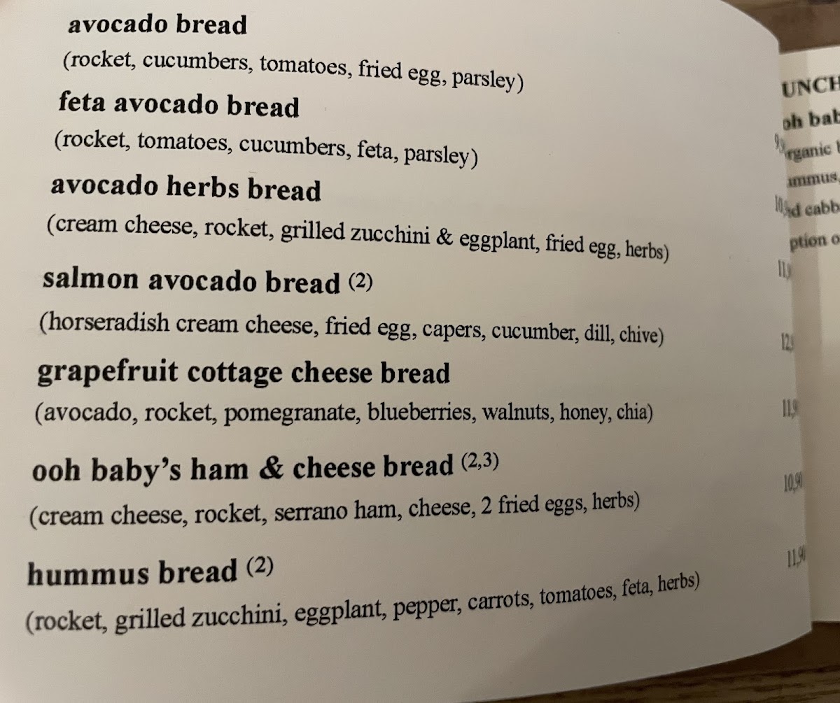 Ooh Baby I like it raw gluten-free menu