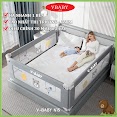 Thanh Chắn Giường Nhật Bản V - Baby N1S - New 2022 Nâng Hạ 1 Bên Cao 105Cm Và V - Baby Khủng Long (1 Thanh Chắn 1 Mặt)