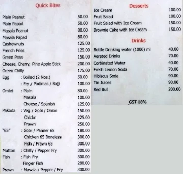 Sea Gulls Restaurant menu 