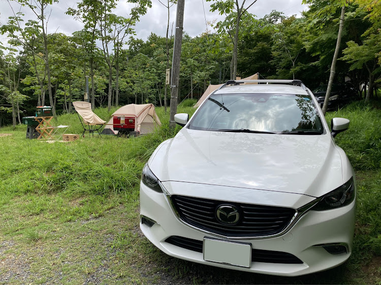 アテンザワゴンの大芦高原キャンプ場・ソロキャンプ・焚き火台DIY・朝日が気持ちいい・岡山県美作市に関するカスタム事例の投稿画像1枚目