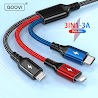 Dây Cáp Sạc Nhanh Usb Type C 3 Trong 1 Qoovi Thích Hợp Cho Điện Thoại Iphone Android