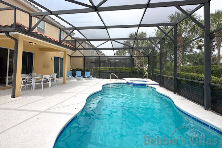 Spacious private pool and spa deck at this Solterra vacation villa