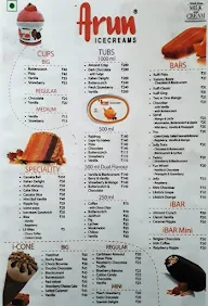 Sri Velan Ice Park menu 1