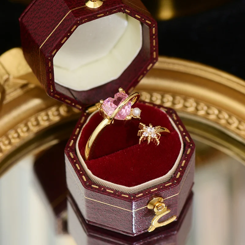 Six-star Princess Dream Girl Romantic Zircon Heart Ring. A beautiful ring to express love and make her dreams come true.