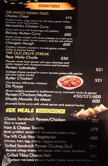 Woodbury menu 