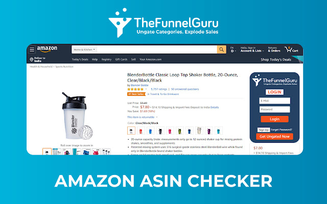 The Funnel Guru Amazon ASIN Checker chrome extension