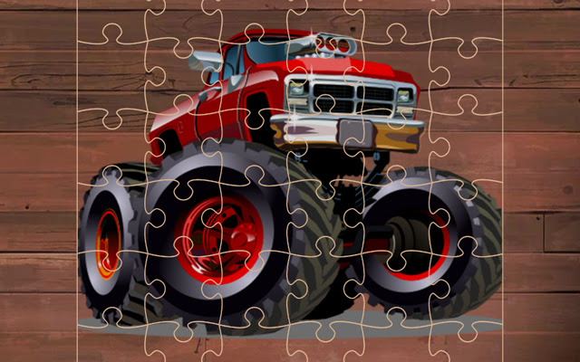 Crazy Monster Trucks Puzzle Game chrome extension