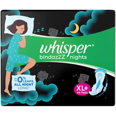 Whisper Bindazzz Nights XXXl - 44 pc