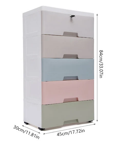 Plastic Drawers Dresser Storage Cabinet 5 Drawer Stackabl... - 0