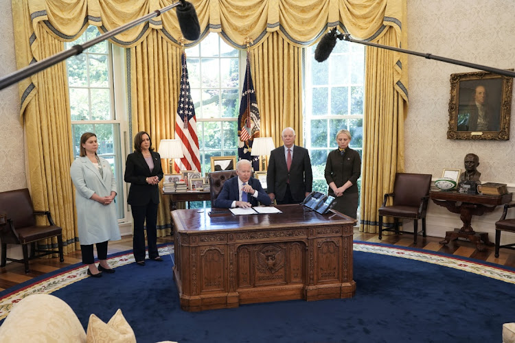 US President Joe Biden speaks before signing S. 3522, the "Ukraine Democracy Defense Lend-Lease Act of 2022," in the Oval Office of the White House in Washington, D.C., US, on Monday, May 9, 2022. Biden signed the measure into law designed to make it easier for the US to send weapons and supplies to Ukraine as the country continues to fight off a Russian invasion that began in February.