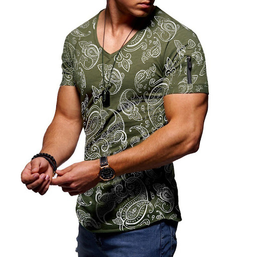 Title 5, New Mens Summer Printed T-shirt with a Casual ...