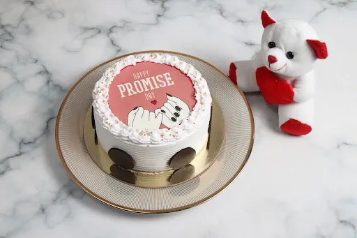 Happy Promise Day Cake [500 Grams] With Teddy
