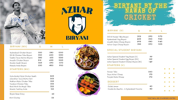 Azhar Biryani menu 