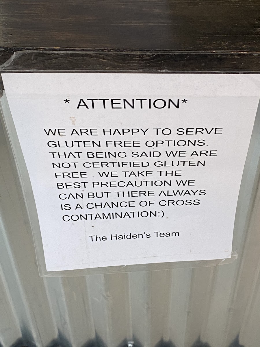 Gluten-Free at Haiden's Coffee & Café