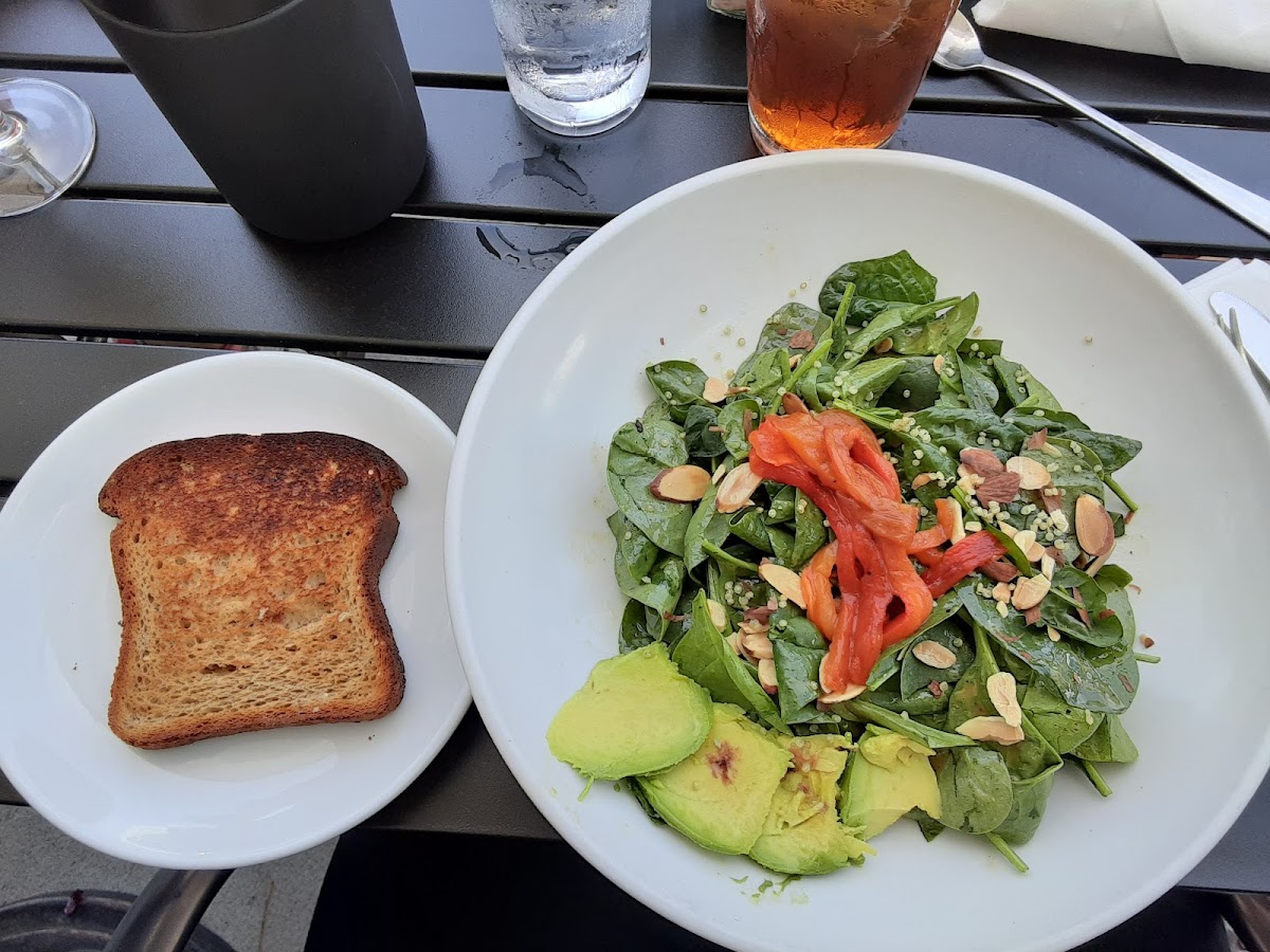 Gluten Free Toast and Green Goodness Salad