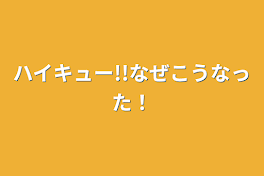 ハイキュー!!なぜこうなった！