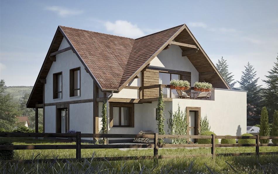 Wizualizacja 3 domu Ekotypowy 27