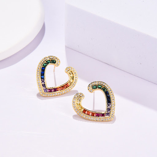 Title 8, Color Zirconium Love Micro Inlaid Zircon Ladder...
